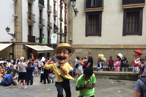 One of our favorite parts of Semana Grande in San Sebastian is the parade of giants and fat-heads. Kids love it, too!