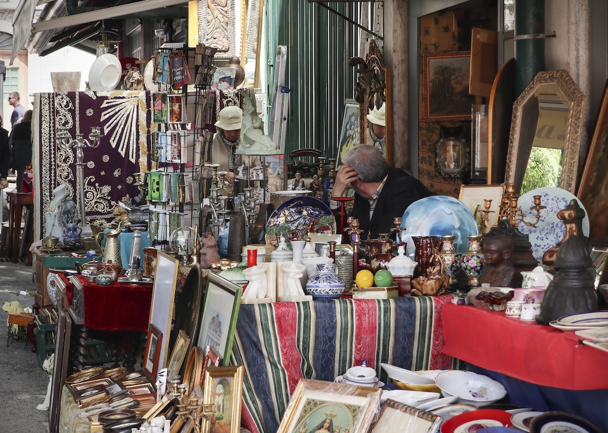 street flea market filled with things and people looking