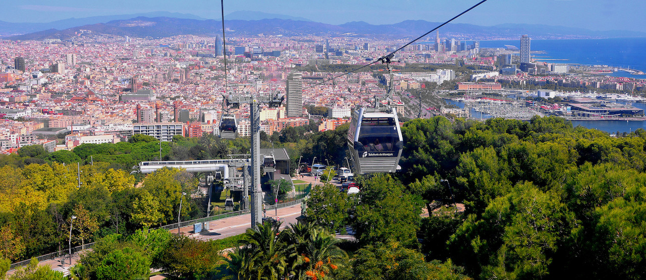 Montjuic cable car in Barcelona