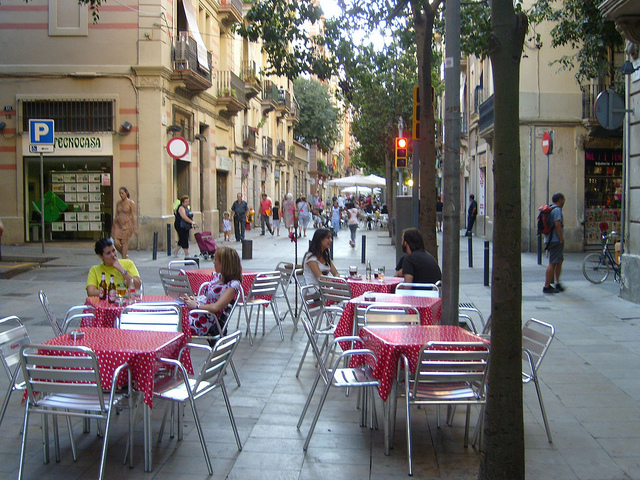 Blai street is a fantastic area to go explore the wonderful food in Barcelona. There are tapas bars galore, with a special attention to pinchos, a Basque style tapa! 