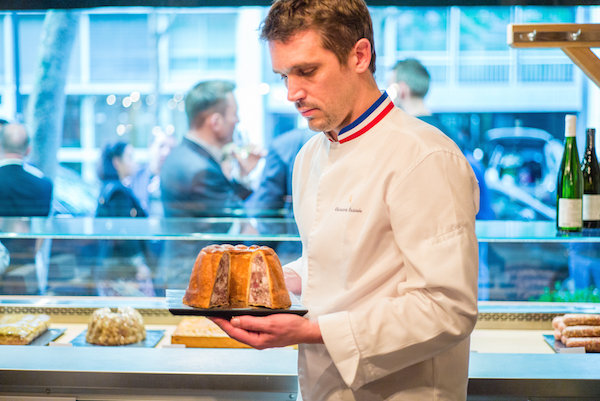 Parisian chef Arnaud Nicolas with one of his culinary creations.