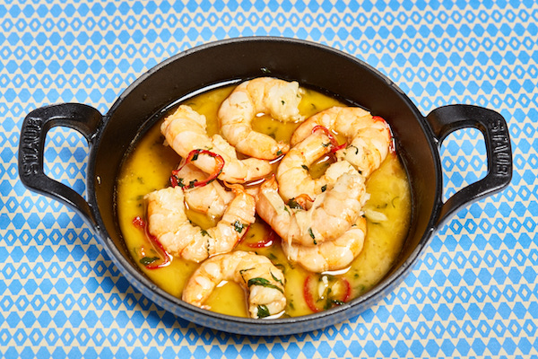 Garlic shrimp, a Lisbon seafood dish.
