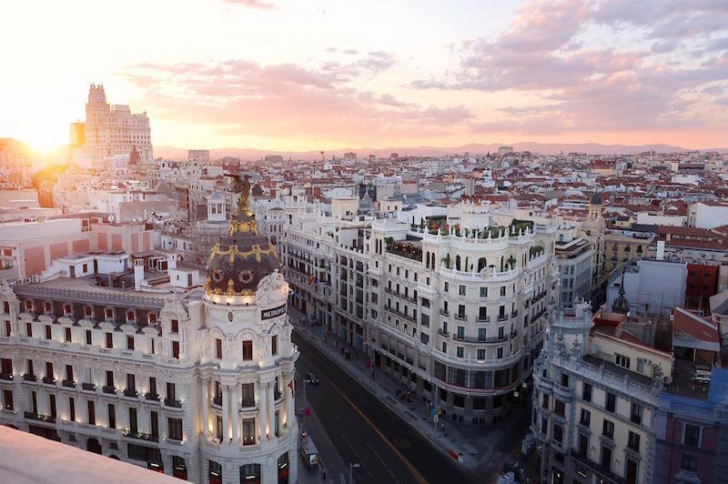 One of the most Instagrammable places in Madrid is easily the terrace of the Círculo de Bellas Artes building!