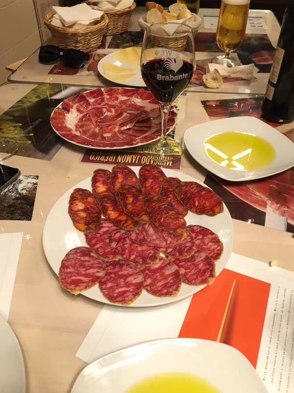 Cured meats at our company Christmas party in Madrid