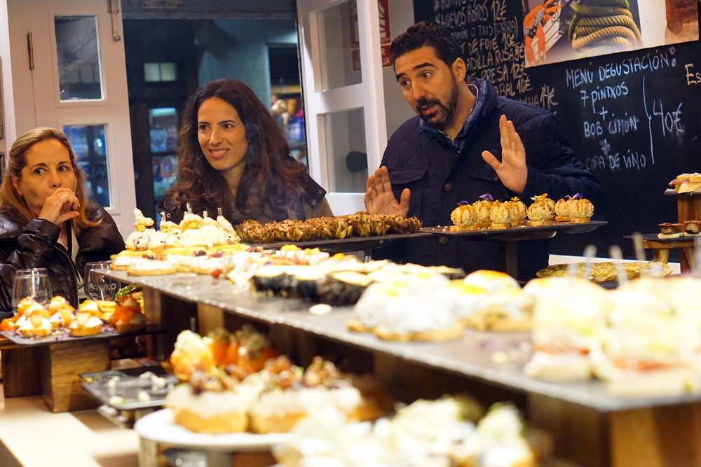 Eating pintxos with locals at a Basque bar