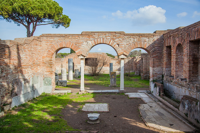 Roman era ruins in Ostia Antica