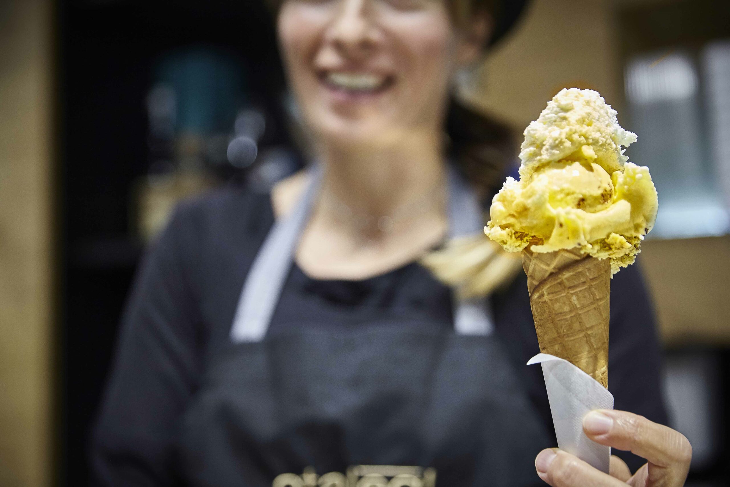 Eating solo in rome with ice cream cone