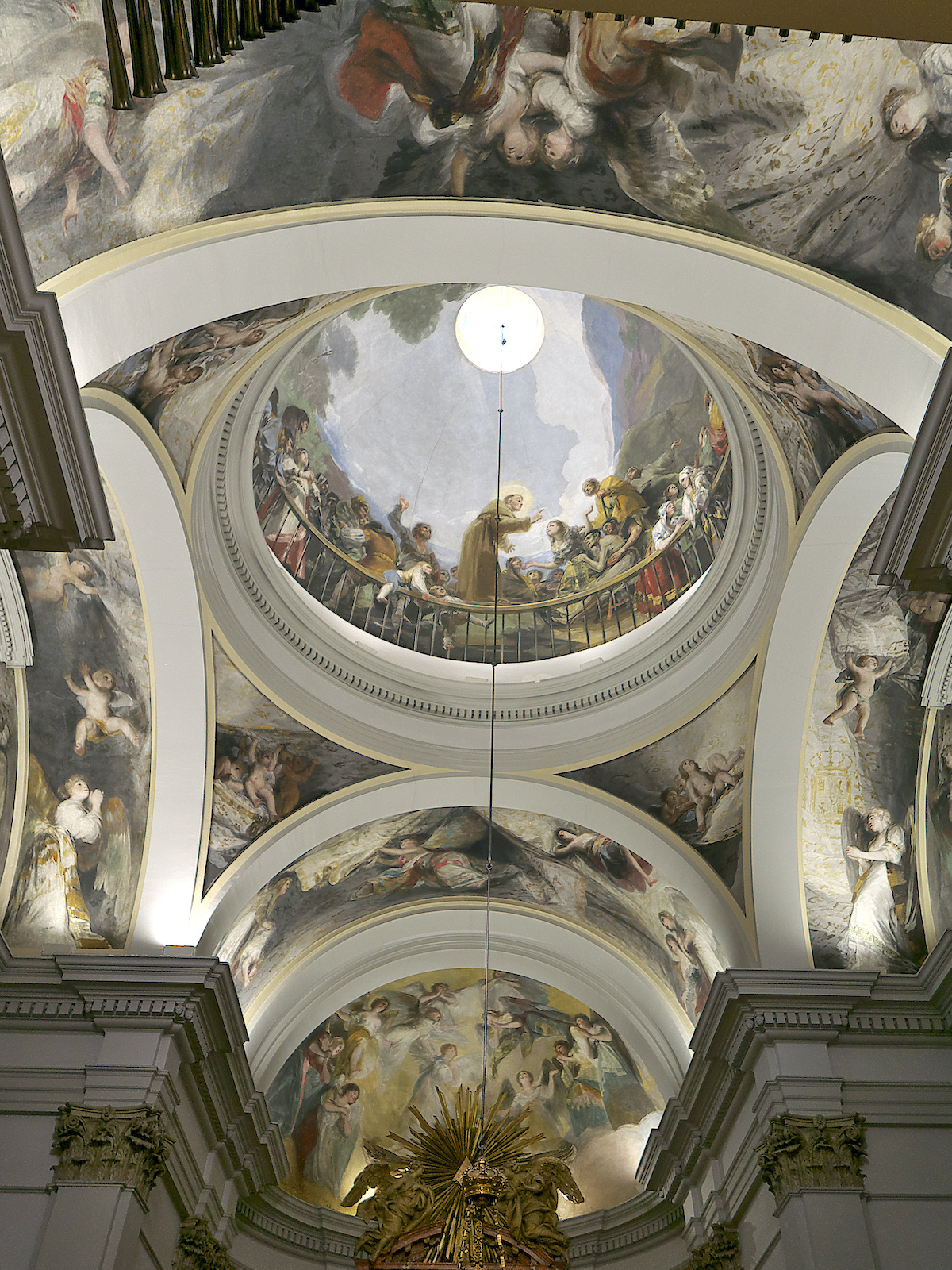 Ceiling frescoes depicting religious scenes and figures