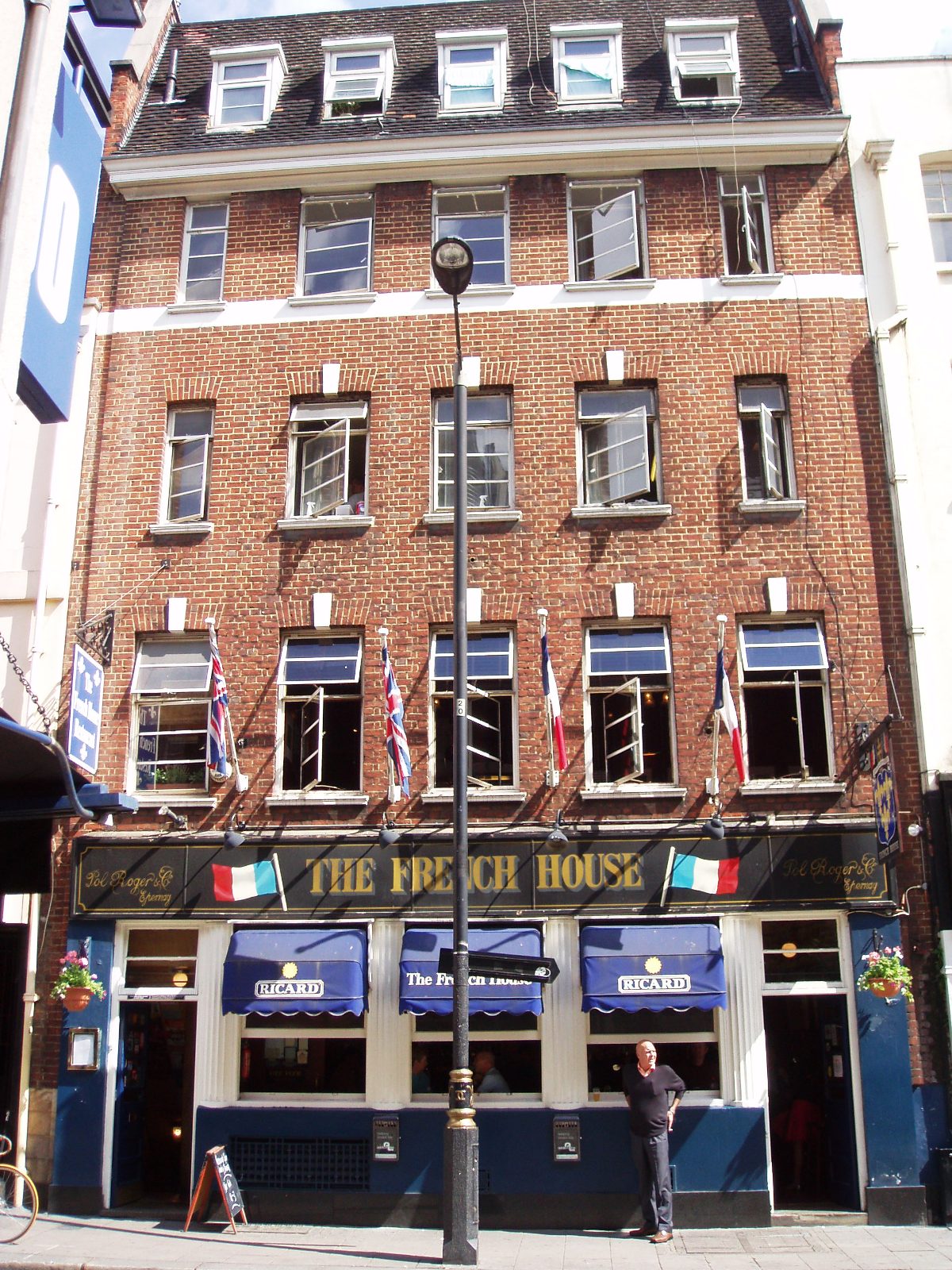 The front of The French House Pub in Soho, London