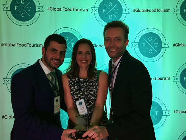 Devour Tours cofounders Alejandro, Lauren and James at the Global Food Tourism Conference