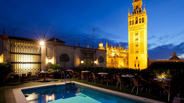 One of our top five winter terraces in Seville, Doña Maria.