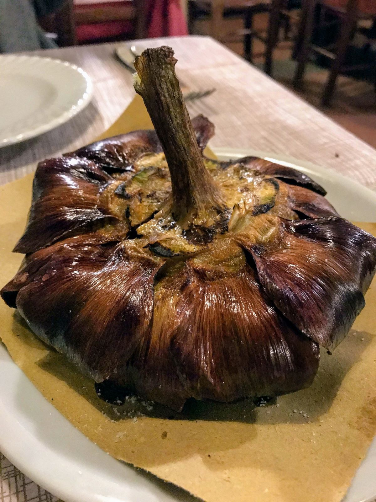 artichoke on a plate