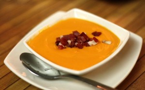 This is salmorejo, one of the most popular tapas in Seville!