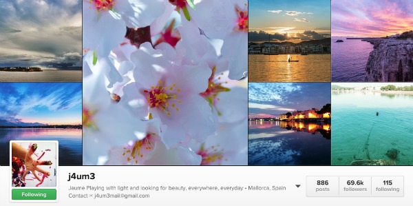 J4um3 showcases beautiful pictures from the island of Mallorca and will be sure to give you urges to travel there! Another beautiful instagram account!