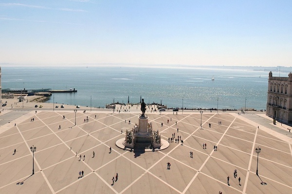 A love letter to Lisbon, city of the sea, where the Praça do Comércio sits right at sea level.