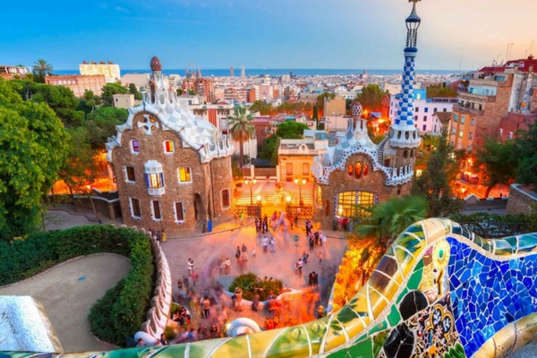 Submerge yourself in the beauty of Parc Guell while on a layover in Barcelona.
