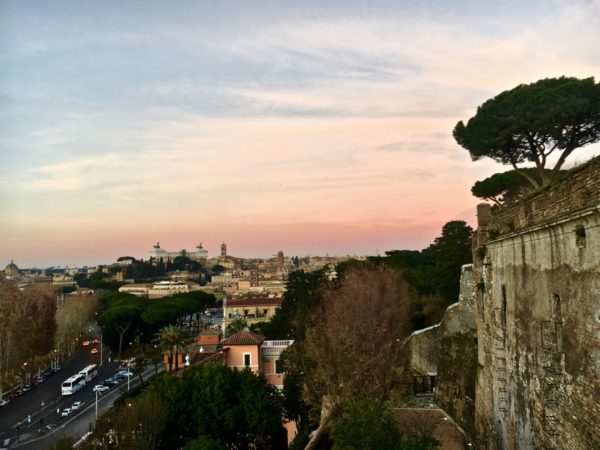 sunset view from the Parco Savello in Rome