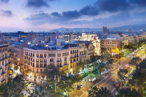 Passeig de Gràcia is a beautiful place to spend some time on a layover in Barcelona