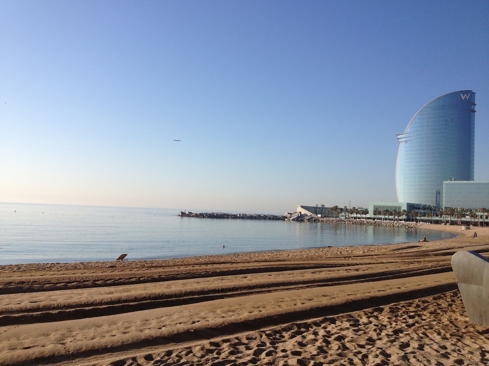 The calm waters of the Mediterranean await you in Barcelona in June.