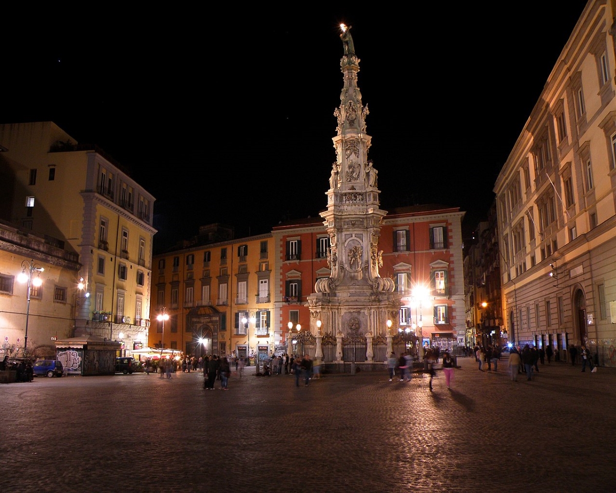 historical square at night