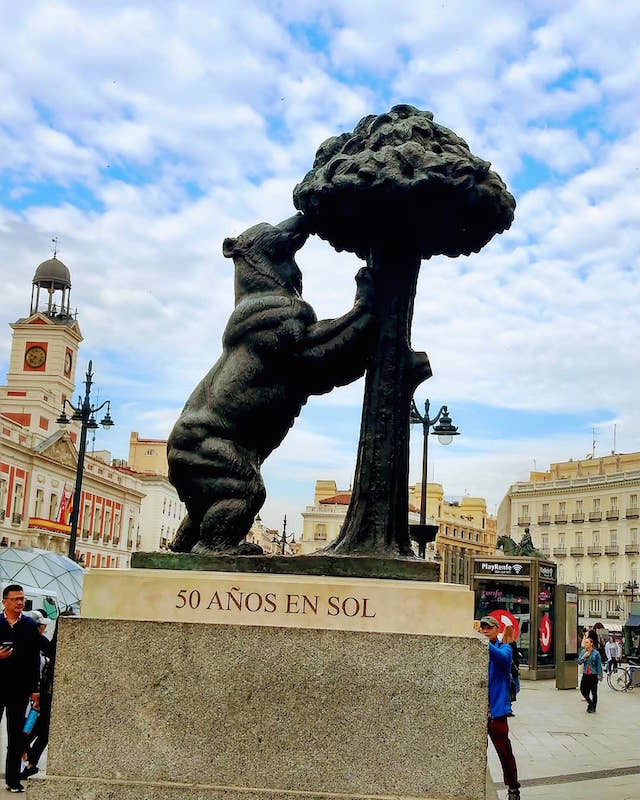 Some of the most Instagrammable places in Madrid can be found in Puerta del Sol. We're particularly fond of the bear and tree statue!