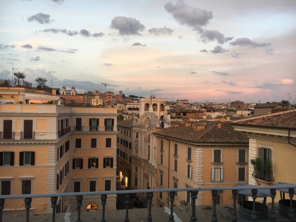 Sunset View from Zuma, one of the best rooftop bars in Rome.