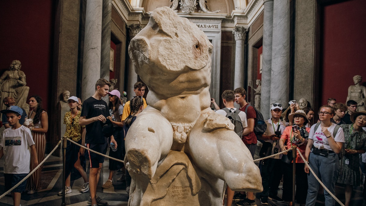 The Belvedere Torso is approximately 5.2 feet, or 1.59 meters, tall.