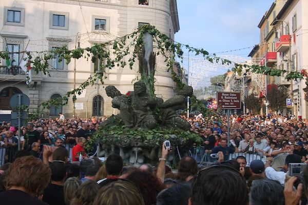 In Marino, every fall there is a festival where the city fountains gush with red wine