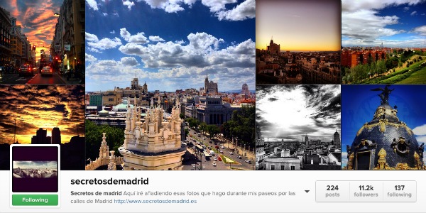 The Secretos de Madrid instagram account beautifully showcases the beauty of the capital city - one of many beautiful Spanish instagram accounts