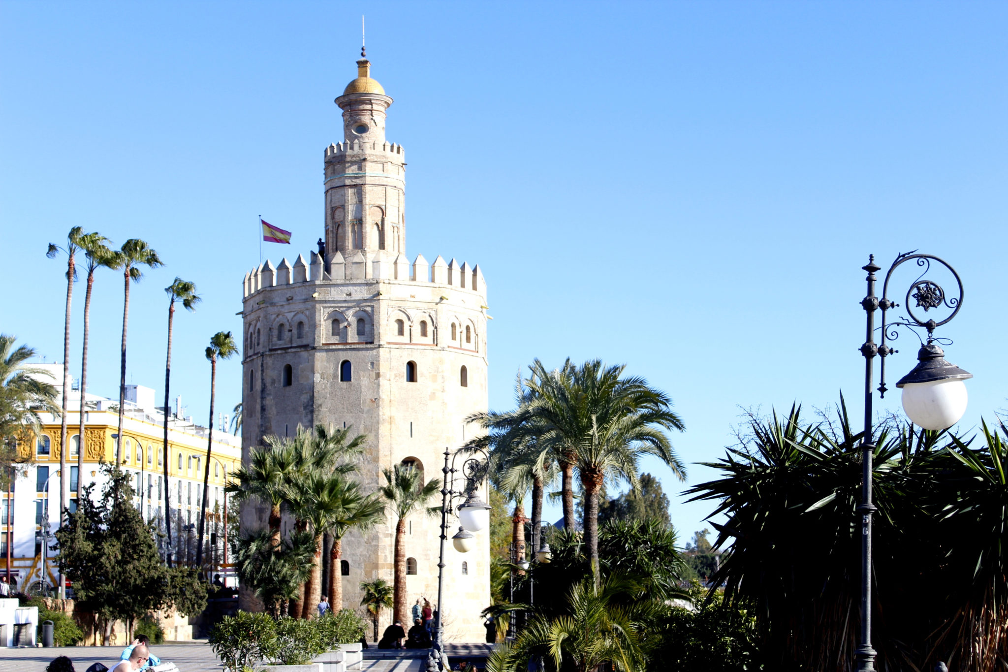 Torre del Oro is a cool landmark to stay near in Seville!
