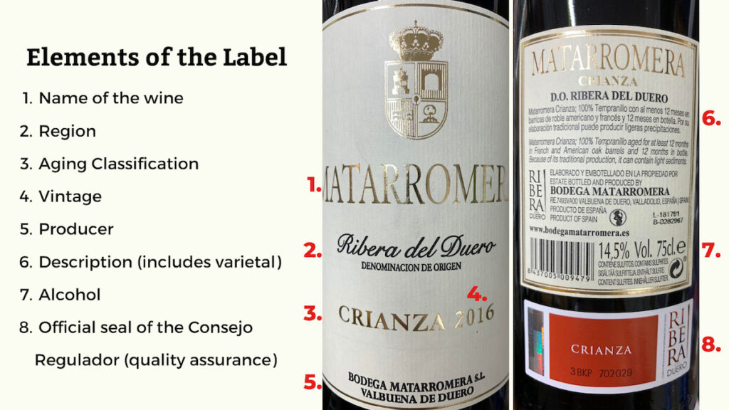 How To Read A Spanish Wine Label: Cosecha, Clima, Crianza, & More ...