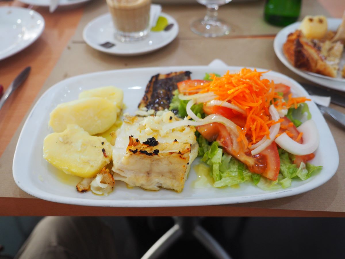 A plate of Bacalhau in secret Lisbon diner. 