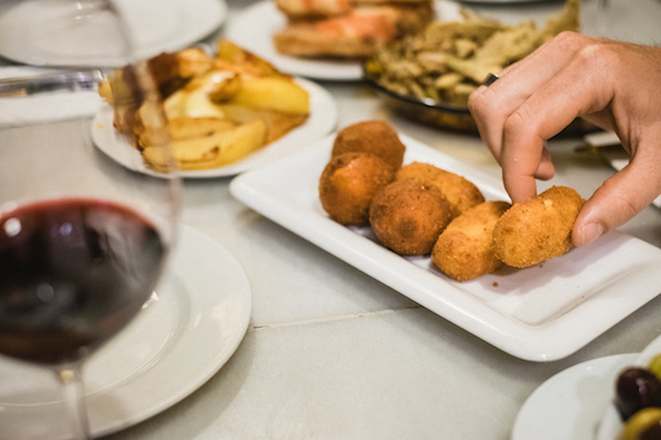 Croquetas are a must-eat on your self-guided food tour in El Raval!