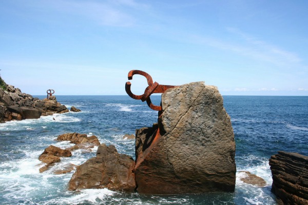 The Comb of the Wind is a metal sculpture in the sea, and it's one of our favorite things to see in San Sebastian.