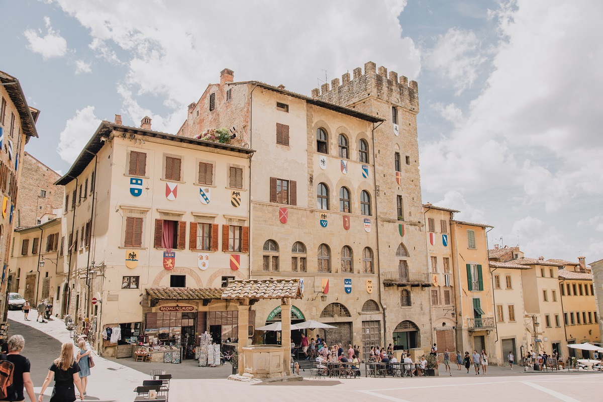 Arezzo's sloping main square, called the Piazza Grande