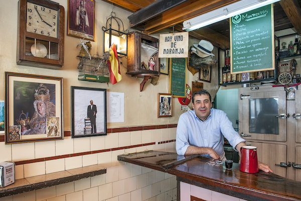Bartender and owner at Alvaro Peregil bar in Seville