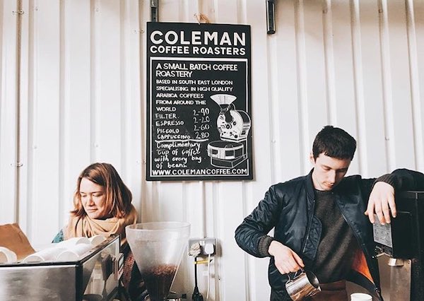 Baristas at Coleman Coffee Roasters in London