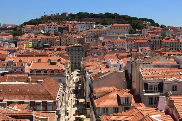 Terraços do Carmo offers one of the best views of Lisbon's downtown.
