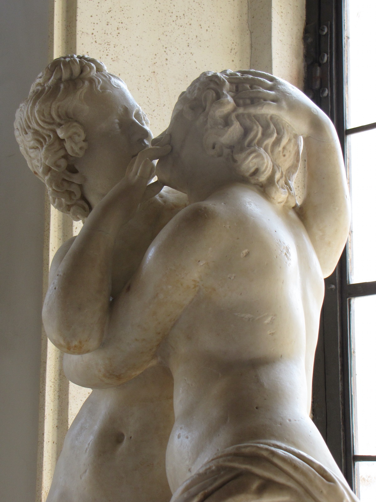 Marble statue of Cupid and Psyche at the Capitoline Museums in Rome