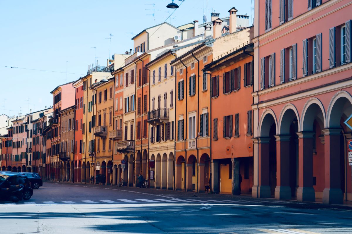 colorful buildings in bologna