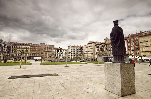 Historic Plaza del Castillo is a must-visit on your day trip to Pamplona from San Sebastian.