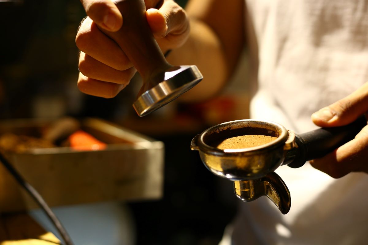 preparing espresso