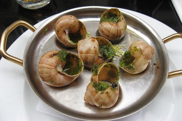 Escargots are among the most famous food in Paris.