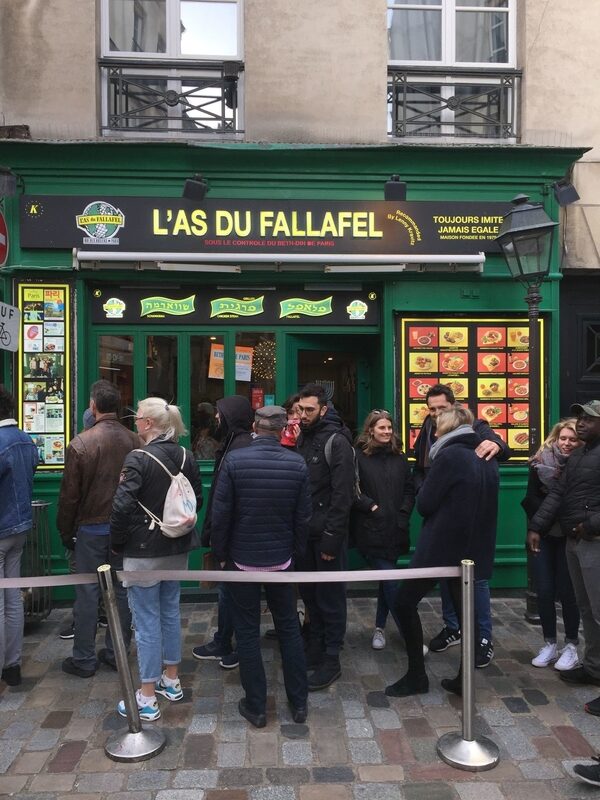 L'As du Falafel is one of the most famous takeout restaurants in Paris, with lines often leading out the door.