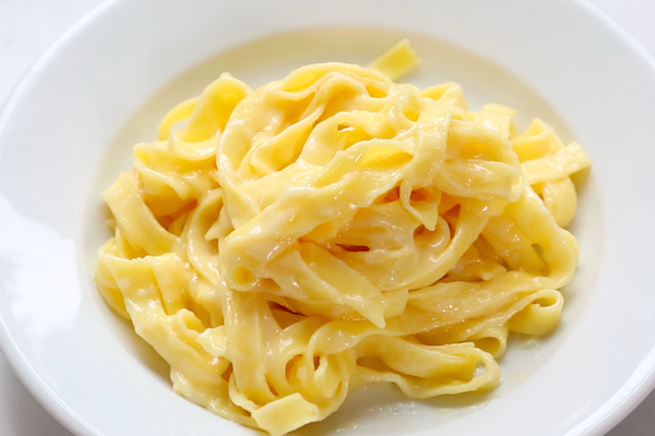 The original fettuccine Alfredo, made with just Parmesan cheese, pepper and butter.