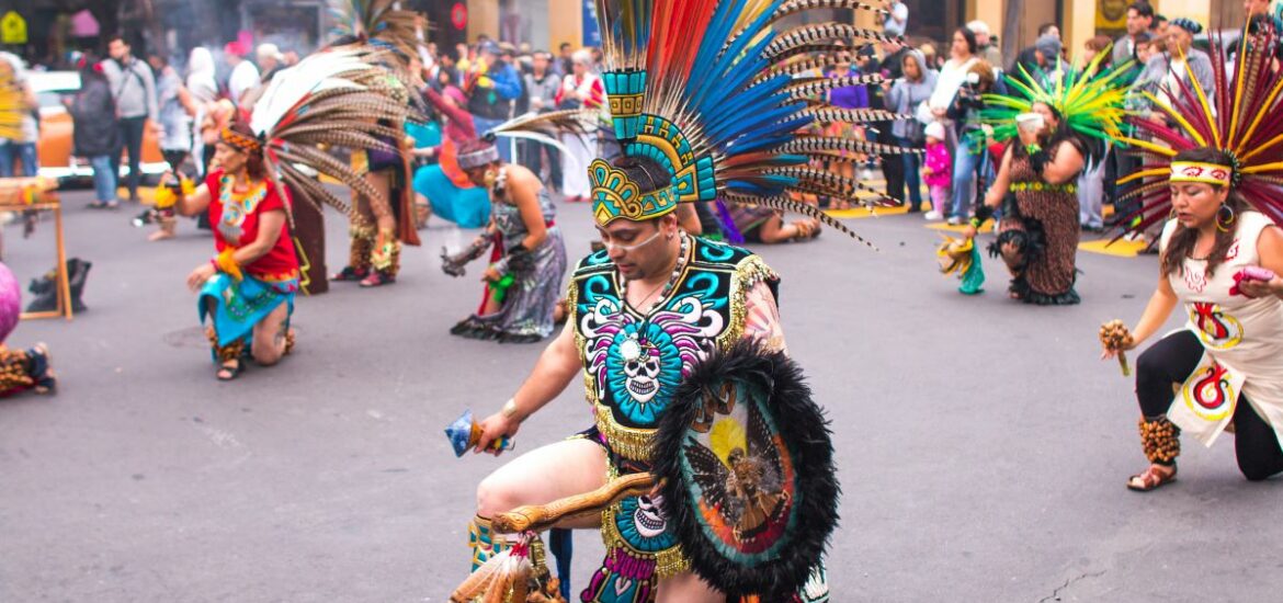 people in traditional costumes in San Francisco Carnival