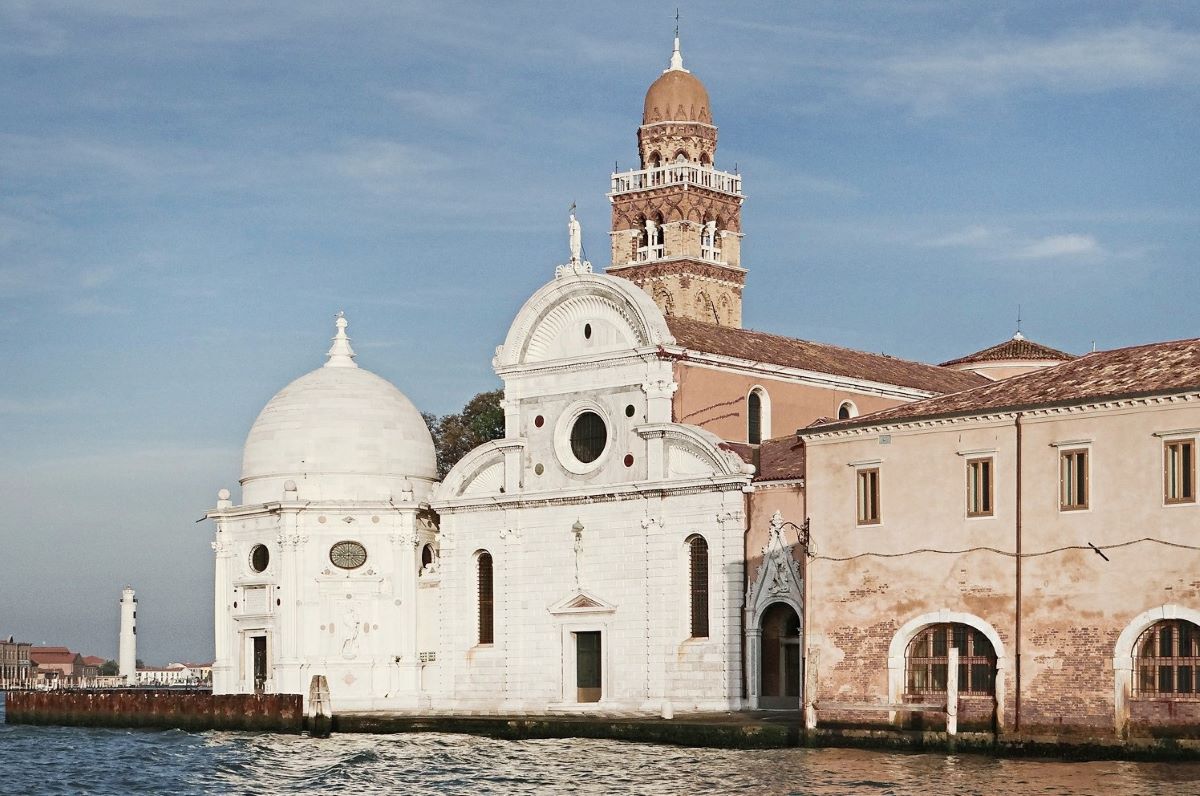 Church of San Michele white church by the water