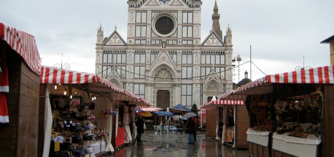 Santa Croce Christmas Market in Florence Italy