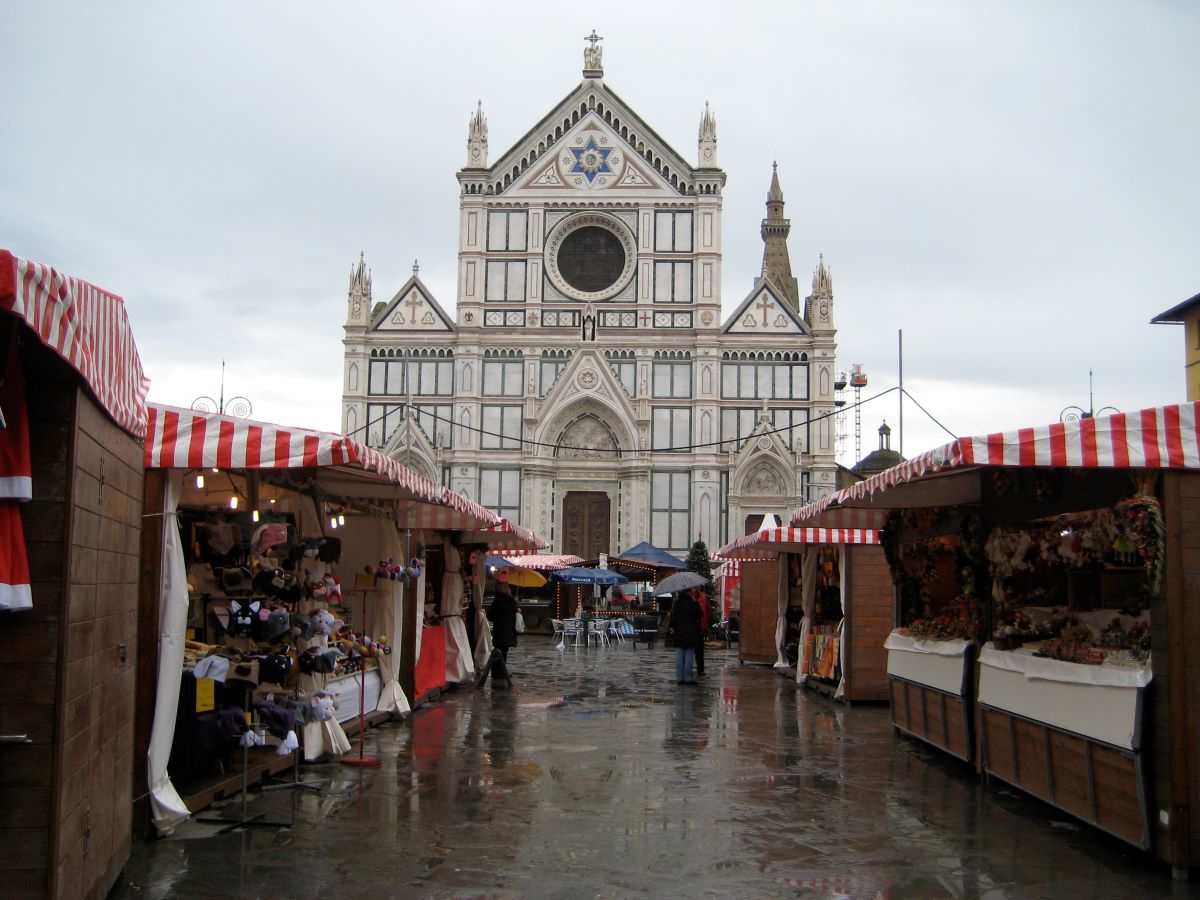 Santa Croce Christmas Market in Florence Italy