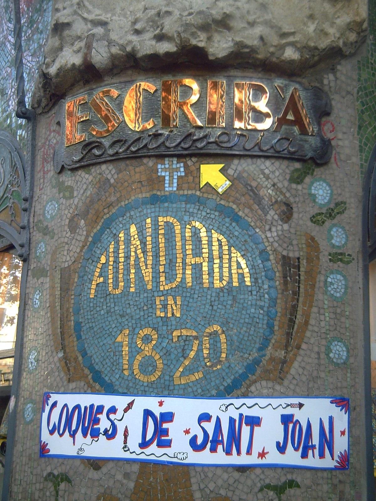 Facade of Barcelona's pastry bakery, Pasteleria Escriba